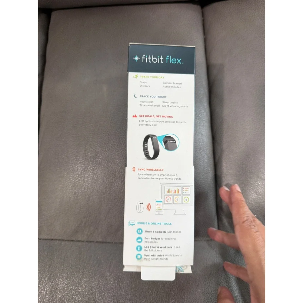 Fitbit Flex Wireless Activity Sleep Tracker Slate Blue FB401SL Small Large Band